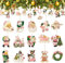 30 Piezas Adornos Arbol Navidad Madera,15 Estilos Rosa Decoración Arbol De Navidad,Muñeco De Nieve Noel,Papá Noel Adornos Navideños Arbol para Decoración Navideña Hogar Interior y Exterior