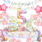 Yosiio Unicorn Party Tableware Set - 5th Birthday Decoration for Girls With Balloons, Paper Plates - Children's Theme Party Supplies