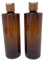BEECO GIF2U Empty Cosmetic Bottles 16oz/500ml 2 PACK With Bamboo Disc Top Flip Cap for Shampoo Lotion Liquid Soap,Cream,Refilable Plastic Squeeze Travel Size Toiletry Bottles Brown