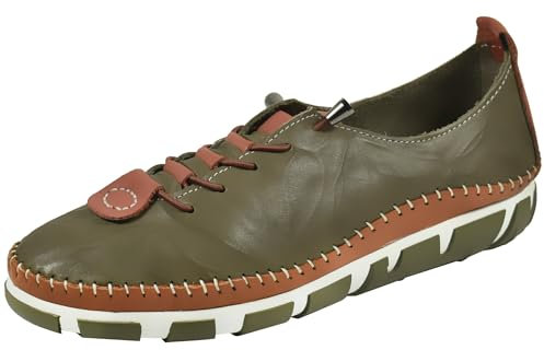 Gemini Damen Sneaker Leder Schlupfschuh herausnehmbare Decksohle 395470-01, Größe:40 EU, Farbe:Braun