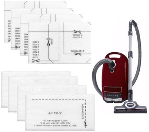 Staubsauger Filter für Miele, 4pcs Motorschutzfilter und 4pcs Staubsaugerfilter Staubsaugerfilter Set kompatibel mit Miele Complete C1/2/3, Compact C1/2, Classic C1, Dynamic U1, S200-S899, S2000-S8999