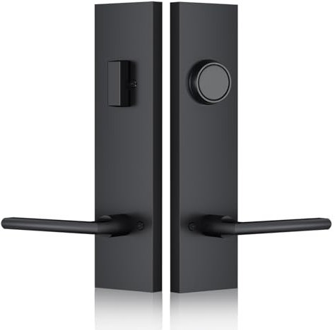 SNBTLA Matte-Black Dummy Handle Set - Designed for Non-Locking Side, Modern Minimalist Style, Perfect Pairing with Front Door Handles(Matte Black)