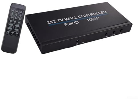 Bulevisiter Video Wall Controller,HD Multimedia Interface 2X2 Video Wall Controller 1080P 8 Display Modes Image Rotation 180° PC Gaming Console Projector