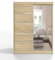 Gaba furniture 120 cm Sonoma Sliding Door Wardrobe with Mirror Width 100/120/150 cm Bedroom Wardrobe with Hanging Rail and Shelves Colours White/Black/Sonoma