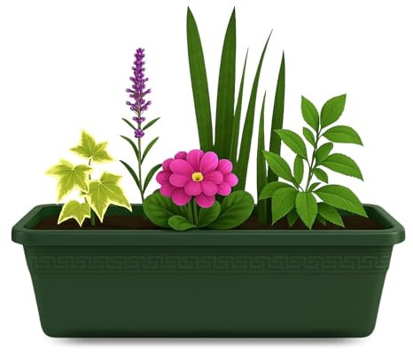 TECHZOCO Jardinera de plástico sin Plato, Balconera plástico, Macetero para Jardín, Fabricado en Polipropileno, Apto balcón, Patio, Interior/Exterior, 60 cm Largo x 16.5 cm Alto x 18 cm Fondo, Verde