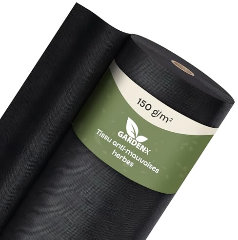 GARDENIX Gartenvlies gegen Unkraut - Unkrautvlies Wasserdurchlässig 150g/m² - Schwarz UV-beständig Folie 0.8 x 50m (40m²) Vlies Hochbeet, Unkrautschutzfolie, Gartenflies, Beetfolie Pflanzfolie