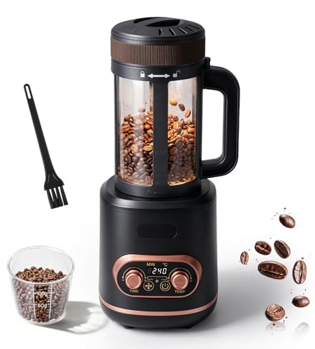 YUCHENGTECH Torréfacteur Café à Air Chaud 100g 2000W | Torréfacteur de Café Torréfacteur de Grain de Café Température et Durée Réglables avec Fonction de Refroidissement