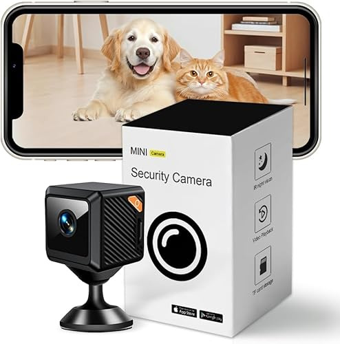 KinZon Mini Caméra de Surveillance 4K Ultra HD, Grand Angle 140°, Carte Mémoire SD 256 Go et Stockage Cloud, Détection de Mouvement, Vision Nocturne Infrarouge, Caméra pour Maison Bureau Bébé Animal