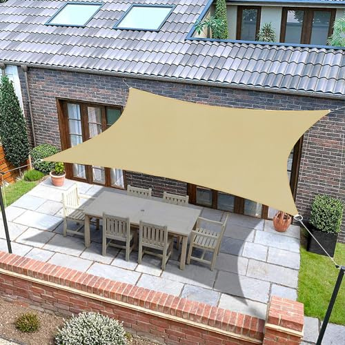 Regenfestes, UV-beständiges Sonnensegel, individuelle Größe, atmungsaktiv und reißfest, Terrassenplane, perfekt für den Außenbereich, Sonnenschutz, Braun, 2 m x 2 m