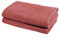 fleuresse Frottier 2828 2er-Set Duschtuch, mit Streifenbordüre und Kordelaufhänger, Ökotex Standard 100, Gewicht 550 gr. pro m², 70 x 140 cm, Flamingo