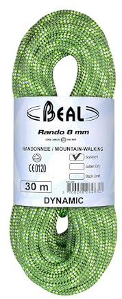 Beal Rando 8 mm x 30 m, Color Verde Cuerda de Escalada, Unisex, Green