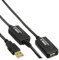 InLine 34612I - Cable alargador USB 2.0 con amplificador de señal (15 m, salida tipo A a entrada tipo A)