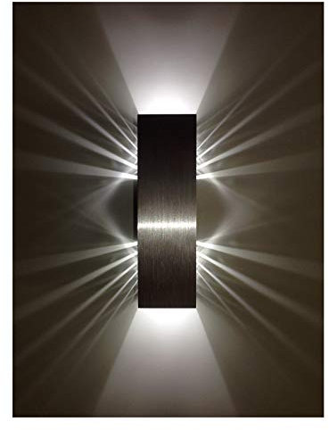 SpiceLED Wandleuchte | ShineLED-6 | 2x3W Weiß | hell silbernes Gehäuse | Schatteneffekt | High-Power LED Wandlampe dimmbar