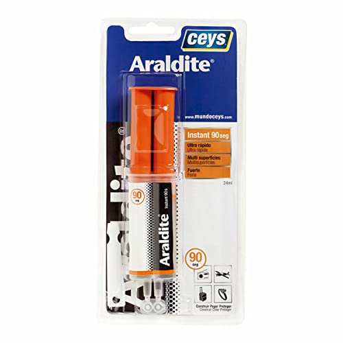 Ceys - Araldite rápido 90 segundos - Multi superficies - Jeringa de 24 ML
