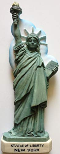 WitnyStore Tiny 4¼ Statue of Liberty New York United States USA - Miniature Hand Made Resin 3D North America Landmark Tourist Attraction Decorative Refrigerator Fridge Magnets Traveler Souvenir Gift