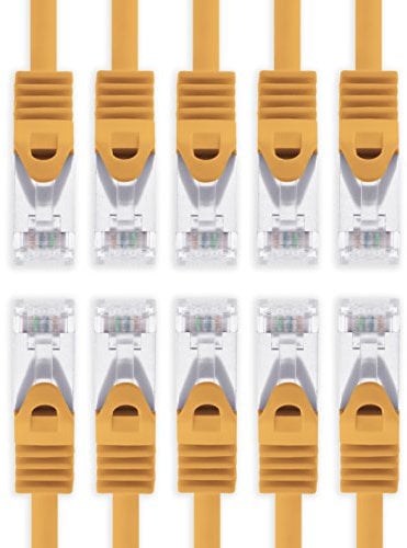 3,0 m - orange - 10 Stück Cat7 Netzwerkkabel SFTP Patchkabel Lankabel Rohkabel 10GB/s - 500 Mhz konfektioniert mit 2 RJ45 Stecker Cat 6a