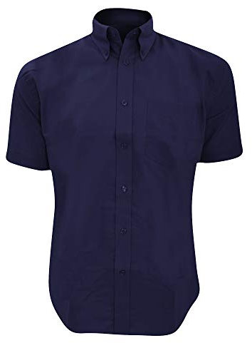Kustom Kit Mens Workwear Oxford Short Sleeve Shirt (22inch) (French Navy)