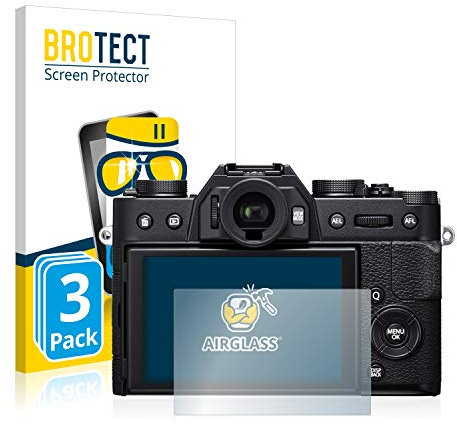 BROTECT (3 Stück Schutzglas für Fujifilm X-T20 Schutzfolie Made in Germany Panzer Folie Glas Displayschutz [Kratzfest 9H, Anti-Fingerprint]
