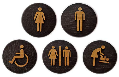 Toilettenschild Türschild Kloschild WC Schild - aus Holz in Lasertechnik