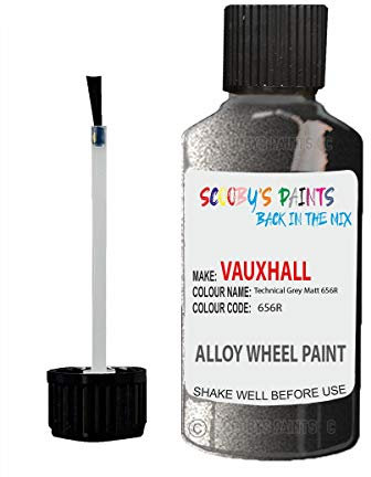 Alloy Wheel Repair Touch up Paint KIT Curbing Scratch CHIP Silver Black Gold (Technical Grey Matt 656R Vauxhall)