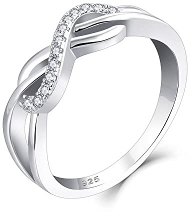 starchenie Unendlichkeit Ringe 925 Sterling Silber Zirkonia Infinity Verlobungsring Ringe für Damen(Größe52)