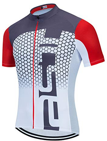 PSPORT Men's Cycling Jersey Short Sleeve Bike Shirts Breathable Bicycle Jerseys Road Cycling Tops Reflective CC64