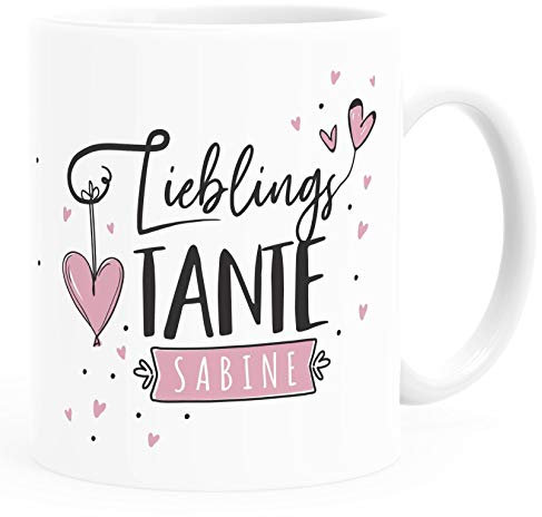SpecialMe® Tasse Lieblings-Tante personalisierbar mit Namen persönliche Geschenke kleines Dankeschön weiß Keramik-Tasse
