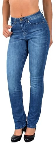 ESRA Straight Fit Jeans Damen High Wasit Damen Jeans Stretch Übergröße G800 | Atmungsakktives Material , einzigartige Coloured Jeans , Aus hochwertigen und langlebigen Materialien