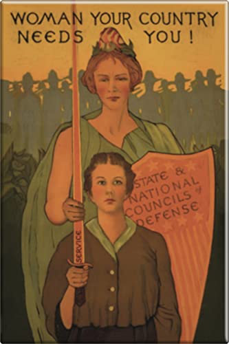 Poster, Motiv: Frau Your Country Needs You! - Vintage, Reproduktion des 1. Weltkriegs – 5,1 x 7,6 cm Magnet