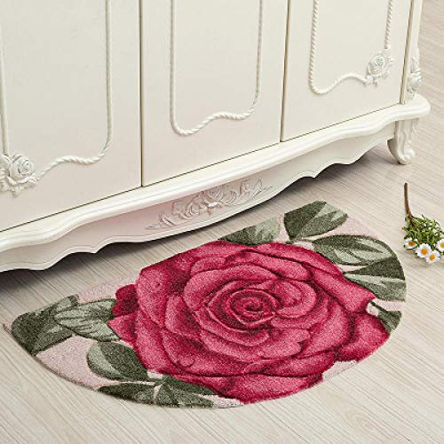 SlimpleStudio Badematte Badematte for Tür Blumenteppiche Wohnzimmer Halbrund Teppich for Privatanwender Bodenmatte in der Küche Wasser Absorbent Badezimmer Teppich-7 50cmx80cm Badteppich
