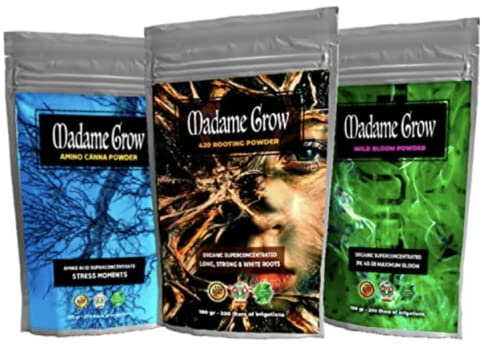 MADAME GROW - Engrais Hydrosolubles - Croissance, Floraison et Acides Aminés pour Plantes - (3x100gr)