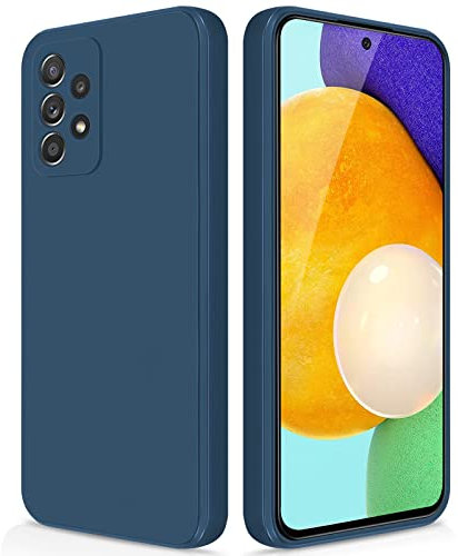 GiiYoon Hülle Kompatibel mit Samsung Galaxy A52 4G/5G/A52S 5G, Hochwertiges Liquid Silicone Case, Rundumschutz Handyhülle, Kratzfestes Weiches Mikrofaserfutter- Blau