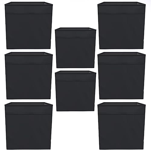 HSD Cube Storage Boxes Foldable Fabric Storage Organizer Boxes for Shelving Unit for Home, Office Use, Bedroom, Nursery, Wardrobe, Toys Best Gift For Children's, 33x38x33 CM (8 Pack, Black)