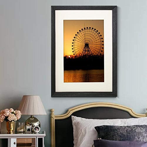 XQSSB Bilderrahmen Fotorahmen Modern Massivholz Schwarz Wand 30 × 42cm