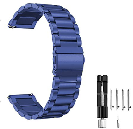 MUENShop 20mm Cinturini in Metallo Compatibile con Samsung Galaxy Watch 3 41mm Galaxy Watch Active 2 40mm/44mm Compatibile con Huawei Watch GT 3 42mm Cinturino in Acciaio Inossidabile