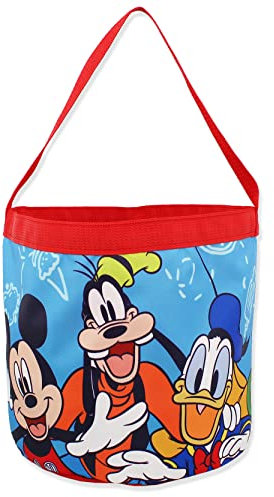 Mickey and Friends - Borsa pieghevole in nylon, a secchiello per giocattoli, taglia unica, colore: blu