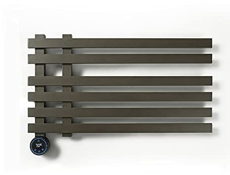 WRJAHCG Termoarredo Elettrico,Scaldasalviette Elettrico con Termostato Scalda Bagno da Muro 140w Termosifoni Elettrici Basso Consumo Asciuga Elettrico Portatile 390mm*600mm*80mm,Grigio,B