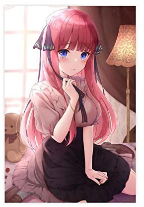 RIPEX The Quintessential Quintuplets Nakano Nino Leinwand-Poster, Wandkunst, Dekoration, Bild für Wohnzimmer, Schlafzimmer, Dekoration, Rahmen-Stil, 20 x 30 cm
