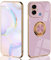UPLAI Stilvoll Hülle für Xiaomi Redmi 12C / Xiaomi Redmi 11A, Slim Stoßfest Galvanik-Design Handyhülle Case mit Ringhalter, Sanft TPU Silikon Bumper Schutzhülle Cover.Violett