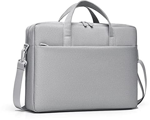 Cicilin Maletín para laptop para hombres y mujeres, viajes, negocios, bolsa grande para computadora portátil, gris, 15,6, Maletín