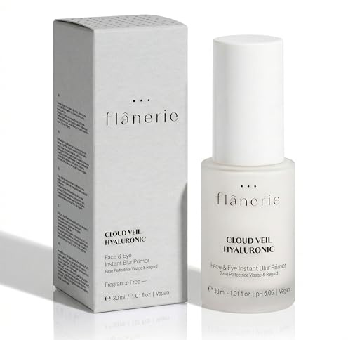 Flanerie Face Primer Makeup – Hydrating Pore Primer Minimising Makeup Primer Hyaluronic Acid – Eye Primer Blur - Make up Primer - Eyeshadow Primer - Face Primer for Mature Skin - Professional Primer