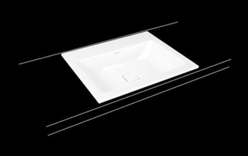 Kaldewei Cono Einbauwaschtisch 3080, 600x500x14 mm, 901606033001, Ausführung: mit 3-er Hahnlochbohrung