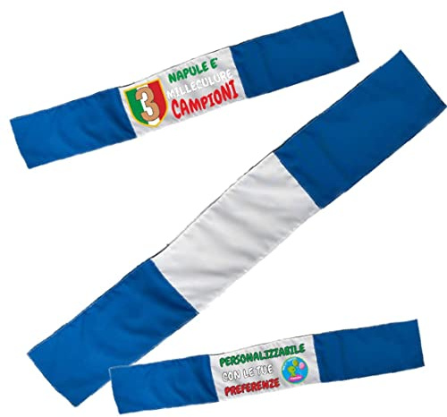 PELUSCIAMO Sciarpa Personalizzabile Tifosi Napoli Personalizzabile Con Loghi e Scritte Sciarpe In Poliestere Personalizzate PS 40800-TU