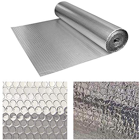 Isolierfolie Dämmfolie Wärmereflektierende Isolierfolie, doppelte Aluminiumblase, selbstklebendes Garagentor-Isolierset für Dachboden, Wand, Wohnmobil, Bootsschuppen, Heizung, Heizkörper, Isolierfoli