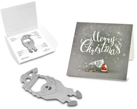 Geschenkartikel: ROMINOX Key Tool // Santa Merry Christmas, Weihnachtsmann, 15 Funktionen, Keytool Schlüsselanhänger, Einkaufswagenlöser, Multitool, Multifunktionswerkzeug für Adventskalender