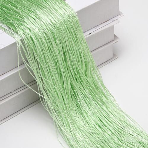 Wambere 2 Stück 1m × 2m Fadenvorhang Linienvorhang Türvorhang Hintergrundvorhang Seilvorhang Schnur Vorhang Gardine Curtain für Fensterdekoration Raumteiler Dekoration Feiertagsdekoration,Fruchtgrün