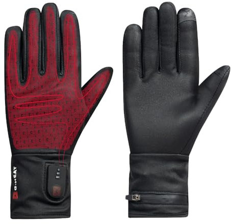 G-HEAT - Gants chauffants CITY - Femme - Tactiles - Légers - Stretchs. Usages : ville, personnes souffrant du froid. Fournis avec 1 paire de batteries et câble de recharge