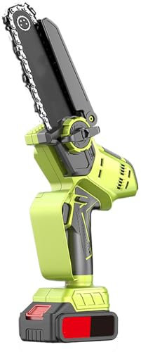 YHJLZNA Motosierra Manual Súper Potente con Batería,Motosierra Eléctrica Pequeña, Motosierra Portátil Recargable con Una Sola Mano, Adecuada para Acampar En El Patio,6 Pulgadas