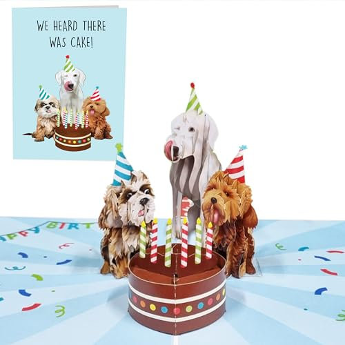Central 23 Pop Up Karte Hunde – We Heard There Was Cake – Geburtstagskarten für Männer und Frauen – Hunde Geburtstag Geschenk für Hundeliebhaber – Kommt mit Aufklebern