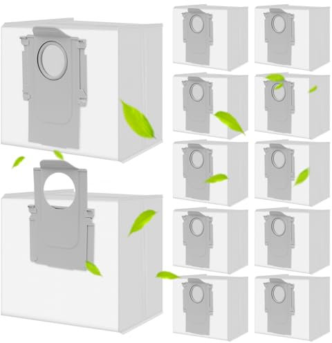 PARTSEE Staubbeutel für Roborock S8+ / S8 Pro Ultra / S7 MaxV Ultra / S7 Pro Ultra / Q7+ / Q7 Max+ / Q5+ Beutel Absaugstation, Staubsaugerbeutel Passt Perfekt (12 Stück Staubbeutel, Weiß)